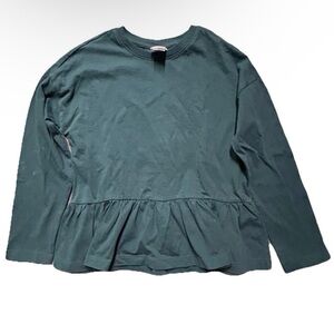 Girls Hanna Andersson Dark Green Long Sleeve Shirt Size 8